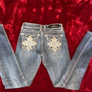 Size 3 L.A. IDOL Skinny Leg BLINGY Jeans